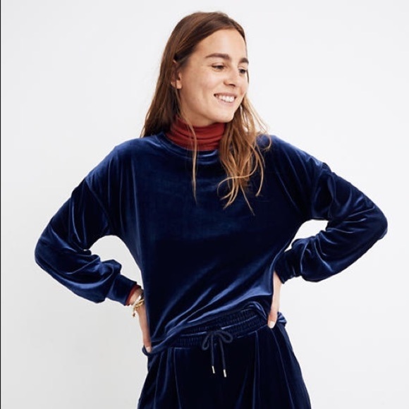 [Madewell] Velvet Balloon Sleeve Sweatshirt - Picture 2 of 7
